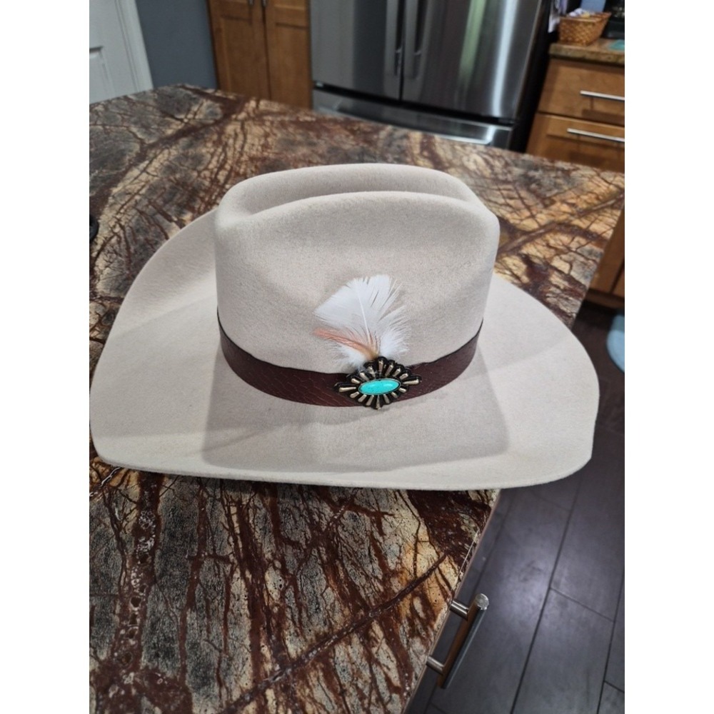 Charlie 1 Horse Lainey Wilson Wildflower Felt Cowboy Hat Cream Turquoise Small